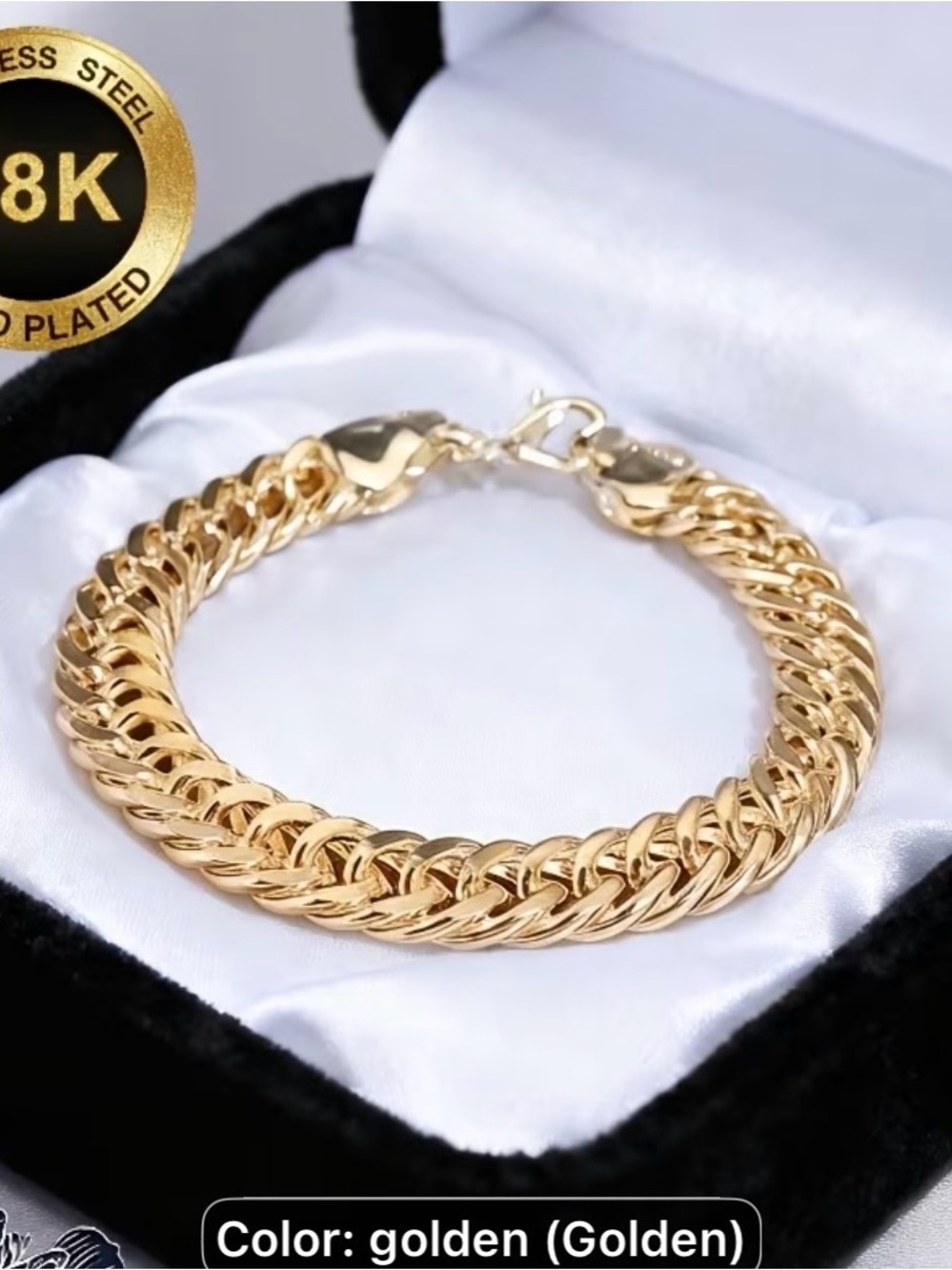 18K Gold-Plated Twist Link Bracelet - Golden